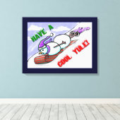 Cool Yule Snowman Wrapped Canvas Afdruk (Insitu (Houten vloer))