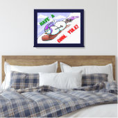 Cool Yule Snowman Wrapped Canvas Afdruk (Insitu (Slaapkamer))