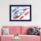 Cool Yule Snowman Wrapped Canvas Afdruk (Insitu (Woonkamer))