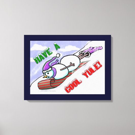 Cool Yule Snowman Wrapped Canvas Afdruk (Voorkant)