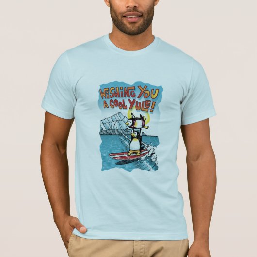 Cool Yule Tandem Surfing Hawaiian Penguins T-shirt (Voorkant)