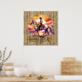 Cool zadel rit paard Western Poster (Keuken)