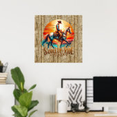 Cool zadel rit paard Western Poster (Thuiskantoor)