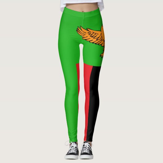 Cool Zambia Mode vlag Leggings (Voorkant)