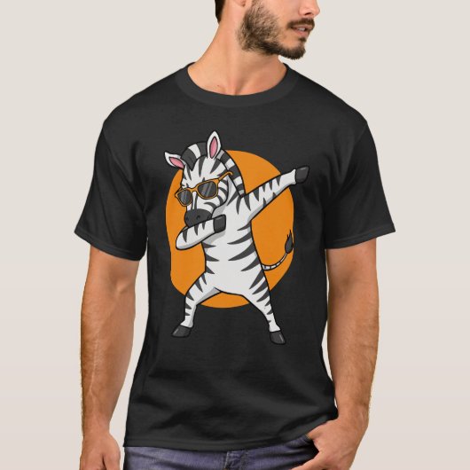 Cool Zebra Dabbing met zonnebril T-shirt (Voorkant)