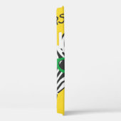 Cool zebra en giraffe met bril op gele achtergrond Case-Mate iPhone case (Achterkant / Rechts)