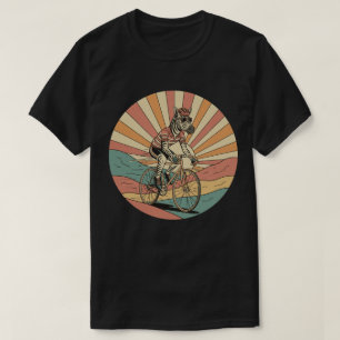 Cool Zebra Fietser - Retro Sunset Fietstocht T-shirt
