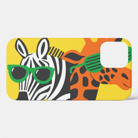 Cool Zebra Giraffe Cartoon Illustratie Case-Mate iPhone Case (Achterkant (horizontaal))
