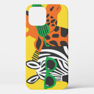Cool Zebra Giraffe Cartoon Illustratie Case-Mate iPhone Case