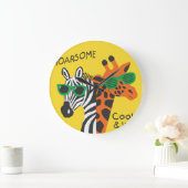 Cool Zebra Giraffe Cartoon Illustratie Grote Klok (Huis)