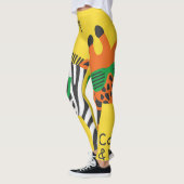 Cool Zebra Giraffe Cartoon Illustratie Leggings (Links)