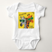 Cool Zebra Giraffe Cartoon Illustratie Romper (Voorkant)