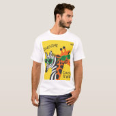 Cool Zebra Giraffe Cartoon Illustratie T-shirt (Voorkant volledig)