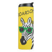 Cool Zebra Giraffe Cartoon Illustratie Thermosbeker (Gedraaid links)