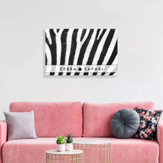 Cool Zebra Pattern Textuur Canvas Afdruk (Insitu (Woonkamer))