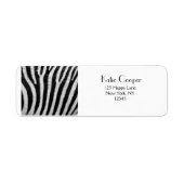Cool Zebra Pattern Textuur Etiket (Voorkant)