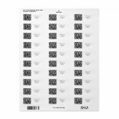 Cool Zebra Pattern Textuur Etiket (Full Sheet)