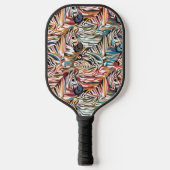 Cool Zebra Print Abstracte kunst Pickleball Paddle (Voorkant)