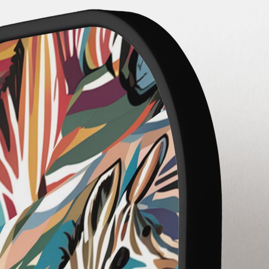 Cool Zebra Print Abstracte kunst Pickleball Paddle (Links Detail)