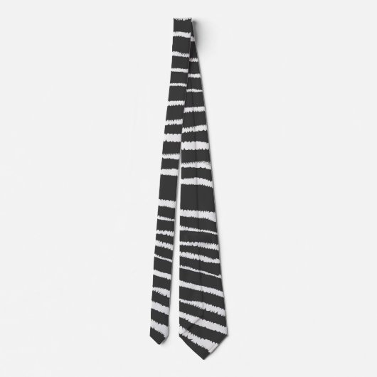 Cool Zebra Print Striped Stropdas (Achterkant)