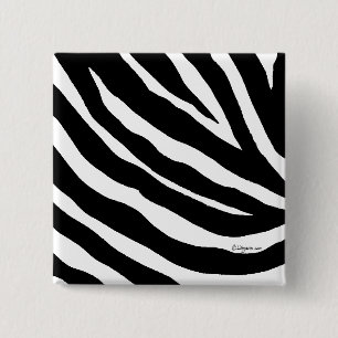 Cool Zebra Stripes Square Pin Vierkante Button 5,1 Cm