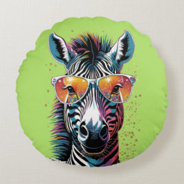 Cool Zebra Vibes Rond Kussen