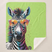 Cool Zebra Vibes Sherpa Deken (Voorkant)