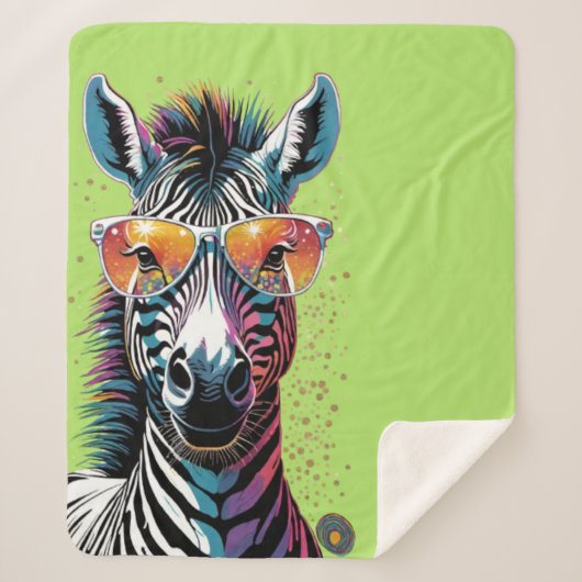 Cool Zebra Vibes Sherpa Deken (Voorkant)