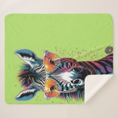 Cool Zebra Vibes Sherpa Deken (Voorkant (horizontaal))