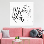 Cool Zebra Wildlife Art Custom Color Canvas Afdruk (Insitu (Woonkamer))