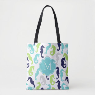 Cool Zee Horse Pattern Monogramed Tote Bag