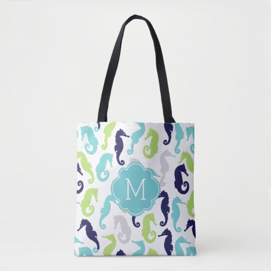 Cool Zee Horse Pattern Monogramed Tote Bag (Voorkant)