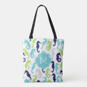 Cool Zee Horse Pattern Monogramed Tote Bag (Achterkant)