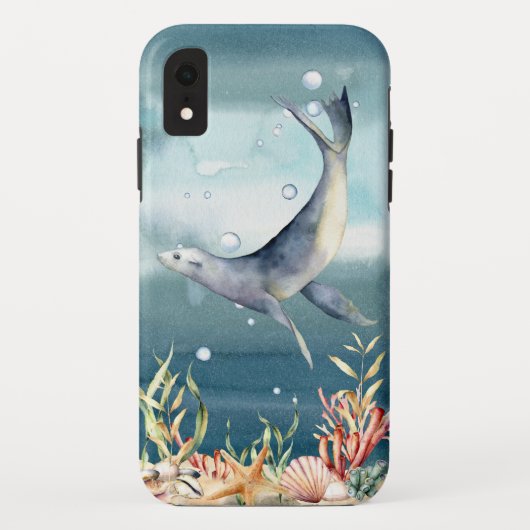 Cool Zee Lion Aquatic Underwater Scene Case-Mate iPhone Case (Achterkant)