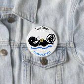 Cool Zee OTTER - Bedreigde dierenkaart Ronde Button 7,6 Cm (In situ)
