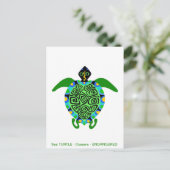 Cool Zee SCHILDPAD - Bedreigde dieren grafiek Feestdagenkaart (Staand voorkant)