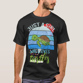 Cool Zee Turtle Lover Gift Gewoon een meisje die v T-shirt