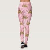Cool Zeemeermin Glitter Chique Roze Goud Tiara Pat Leggings (Achterkant)
