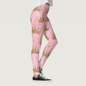 Cool Zeemeermin Glitter Chique Roze Goud Tiara Pat Leggings (Rechts)