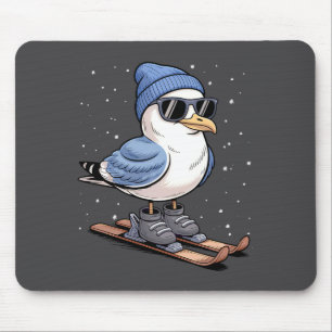 Cool Zeemeeuw Op Ski's - Nordic Winter Zeemeeuwen Muismat