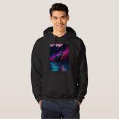 Cool Zeeotter Synthwave Zwervende Otter  1 Hoodie (Voorkant volledig)