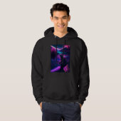 Cool Zeeotter Synthwave Zwervende Otter Hoodie (Voorkant volledig)