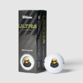 Cool Zelfverzekerde Emoji Leren Jas Golfballen (Verpakking)