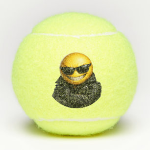Cool Zelfverzekerde Emoji Leren Jas Tennisballen