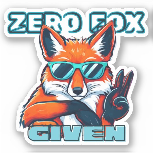 Cool Zero Fox gegeven Sticker (Voorkant)