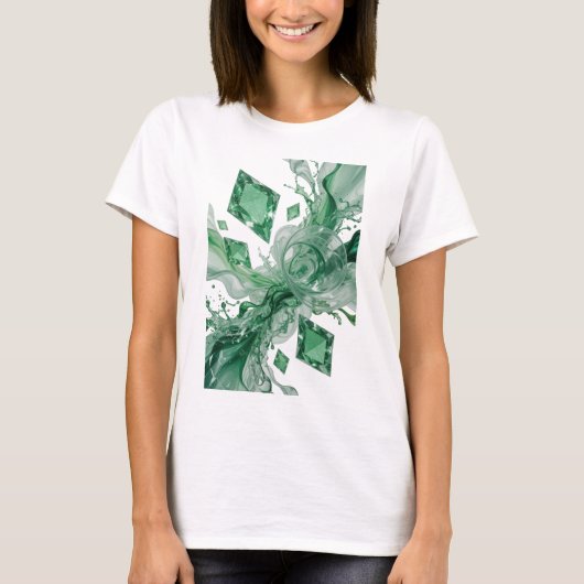 Cool Zilver ABSTRACTE KUNST Maatwerk T-shirt (Voorkant)