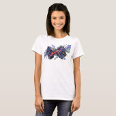 Cool Zilver ABSTRACTE KUNST Modeprint v2 T-shirt (Voorkant volledig)