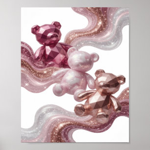 Cool Zilver ABSTRACTE KUNST Modern Design Poster