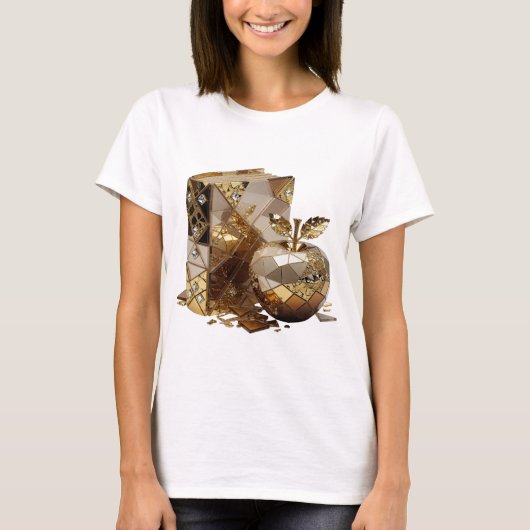 Cool Zilver ABSTRACTE KUNST Modern Design v3 T-shirt (Voorkant)