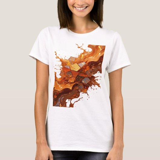 Cool Zilver ABSTRACTE KUNST Statement T-shirt v4 (Voorkant)